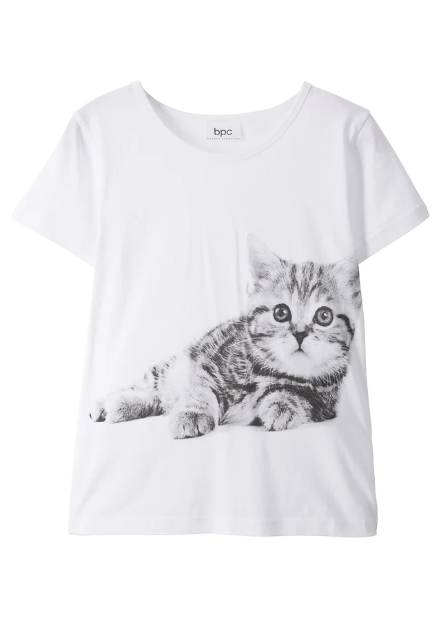 Meisjes T-shirt van biologisch katoen, Kleur: wit met print