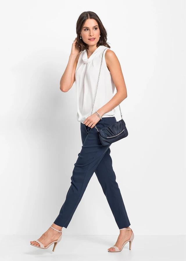 Clutch met stras, Kleur: donkerblauw