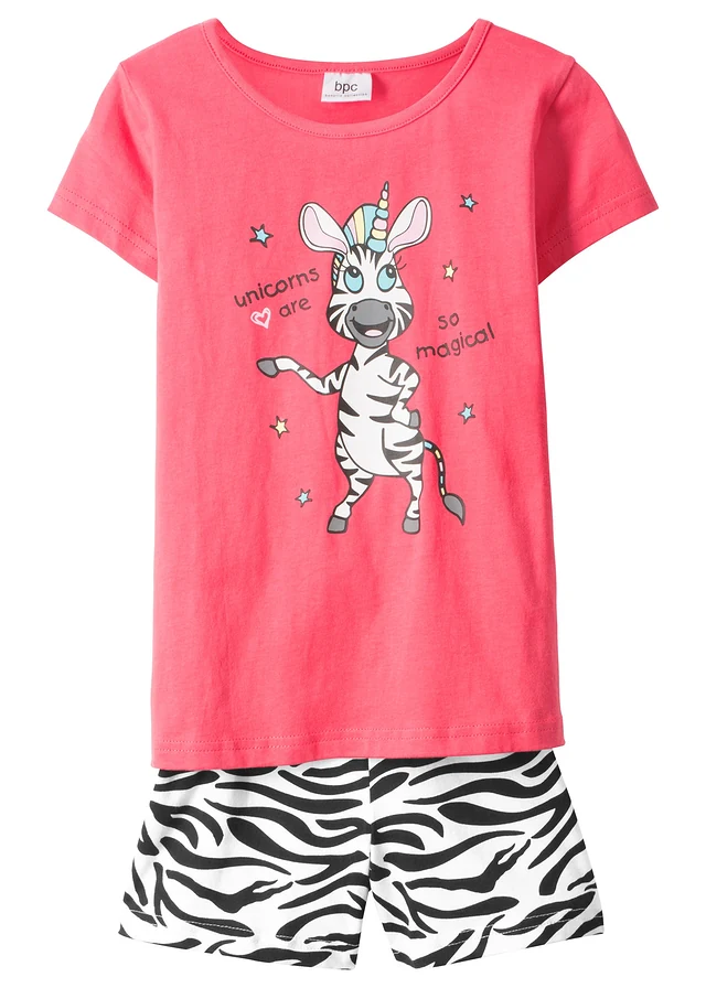 Pijama scurtă 100% din bumbac organic (set/2 piese)