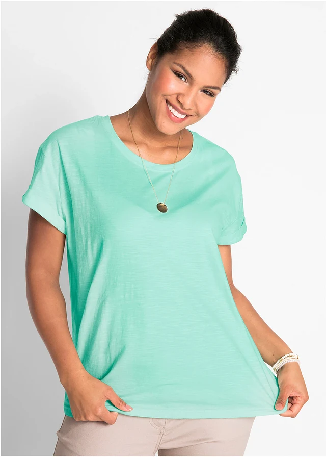 T-shirt boxy, Couleur: menthe clair
