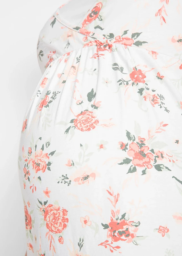 T-shirt de grossesse avec fonction allaitement • blanc à fleurs plus size • product-page.page-title-suffix
