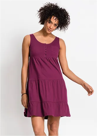 Robe courte en jersey coton, Couleur: prune