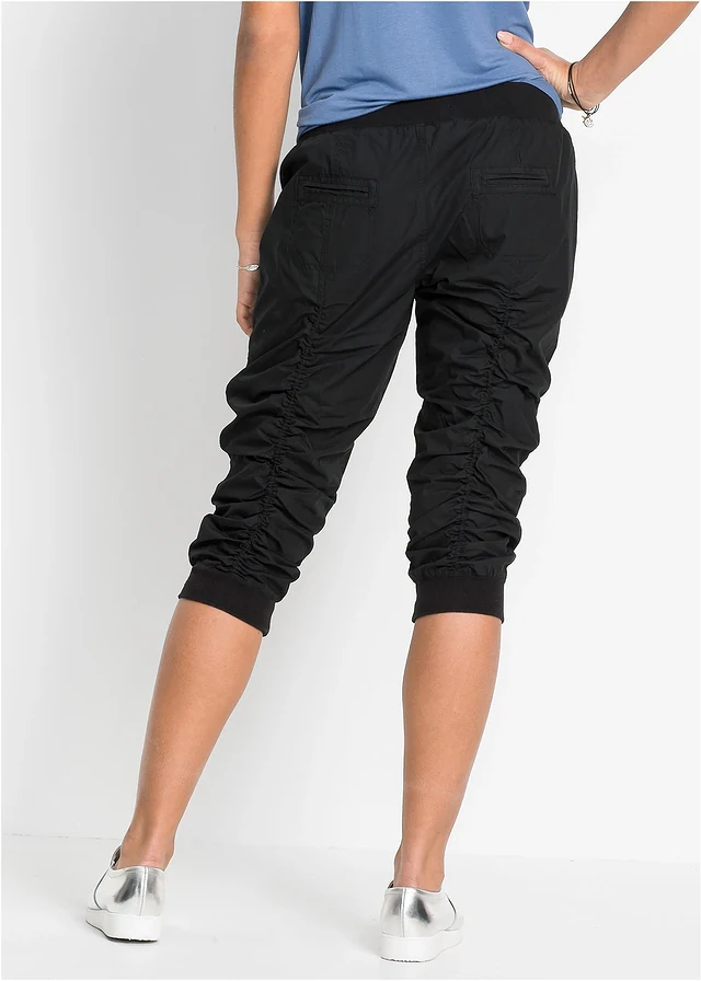 Pantalon 3/4, 100% coton, Couleur: noir