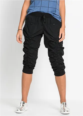 Comfortabele 3/4 broek van puur katoen • zwart • bonprix online shop