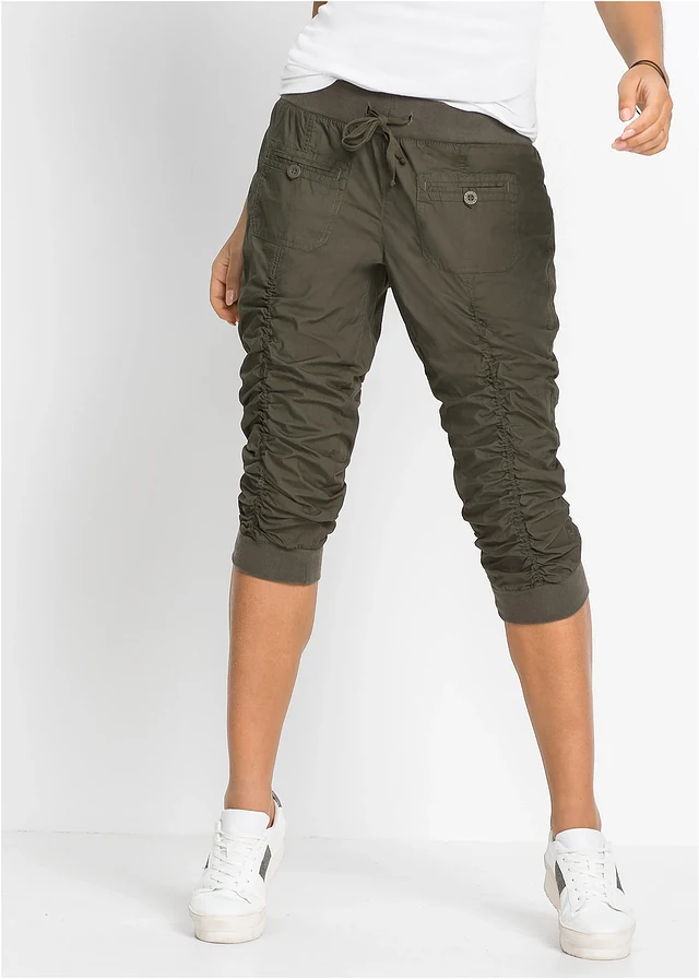 Comfortabele 3/4 broek van puur katoen • olijfgroen • product-page.page-title-suffix