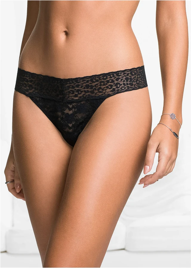 String van kant (set van 2), Kleur: zwart-zwart