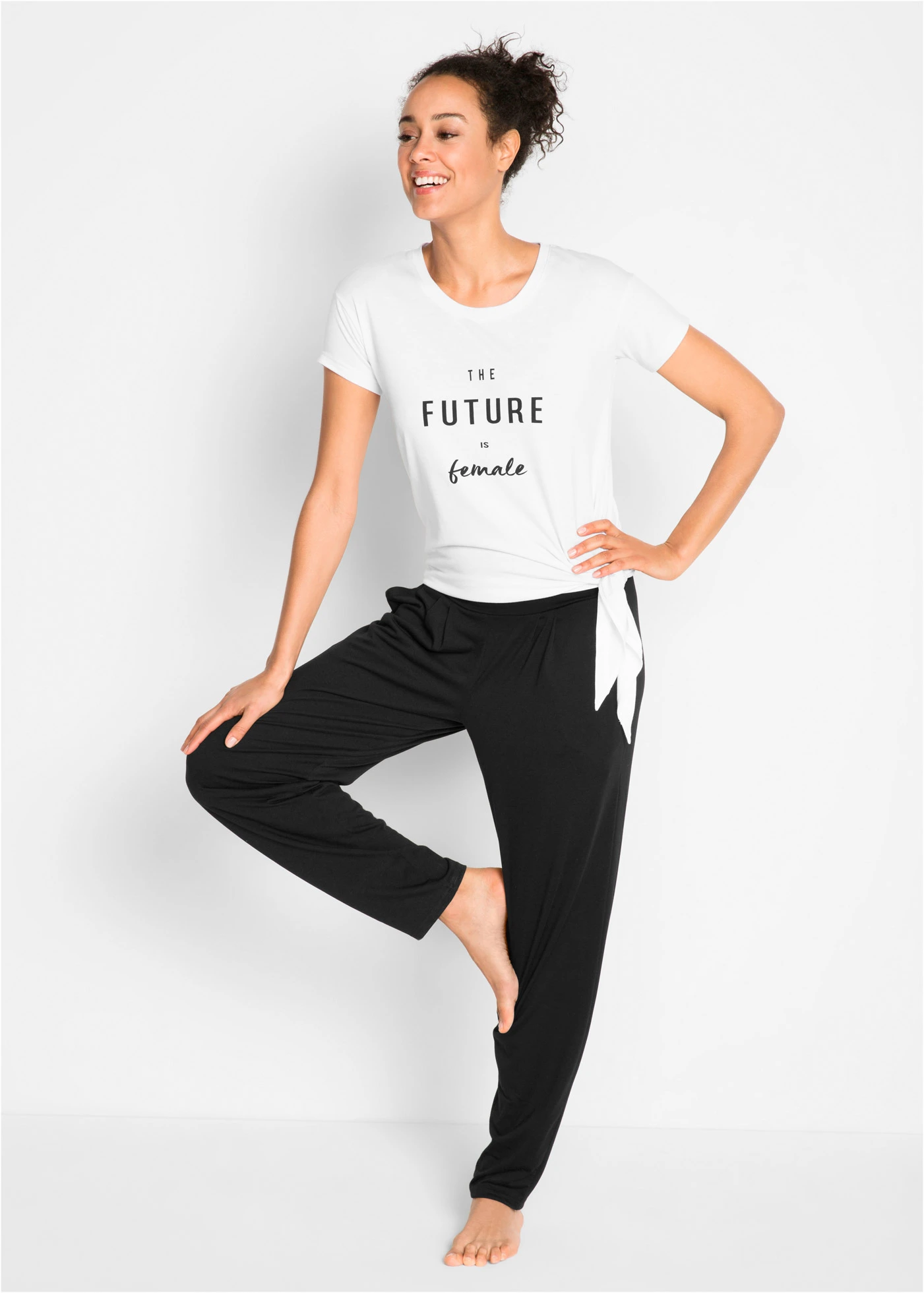 Sarouel en viscose mélangée • noir • Boutique bonprix