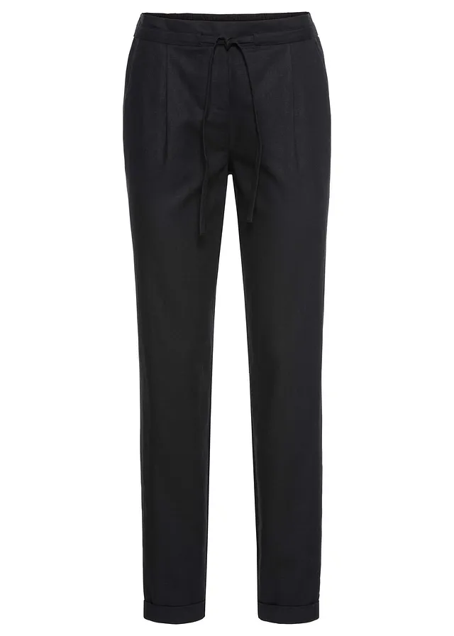 Pantalon en lin mélangé • noir • Boutique bonprix