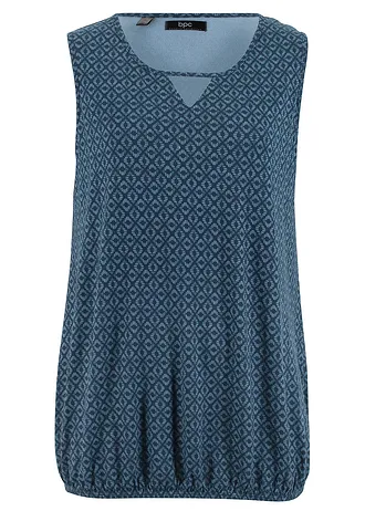 Top s průvlekem na gumu • tmavě modrá s potiskem • bonprix obchod