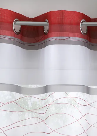 Transparant gordijn met gerecycled polyester (1 stuk) • rood • bonprix online shop