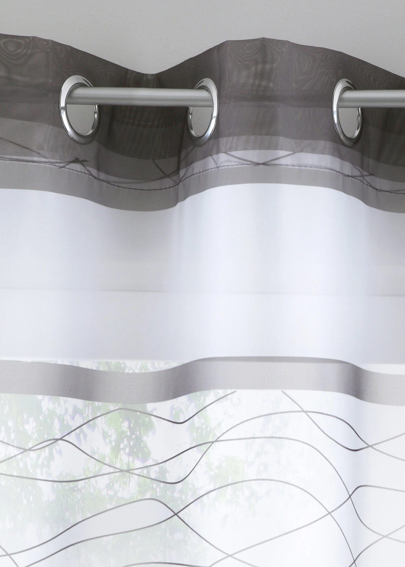 Záclona s recyklovaným polyesterem (1 ks v balení) • šedá • bonprix obchod