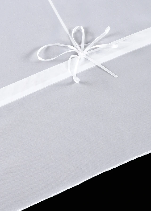 Vouwgordijn met rijgkoord, Kleur: wit