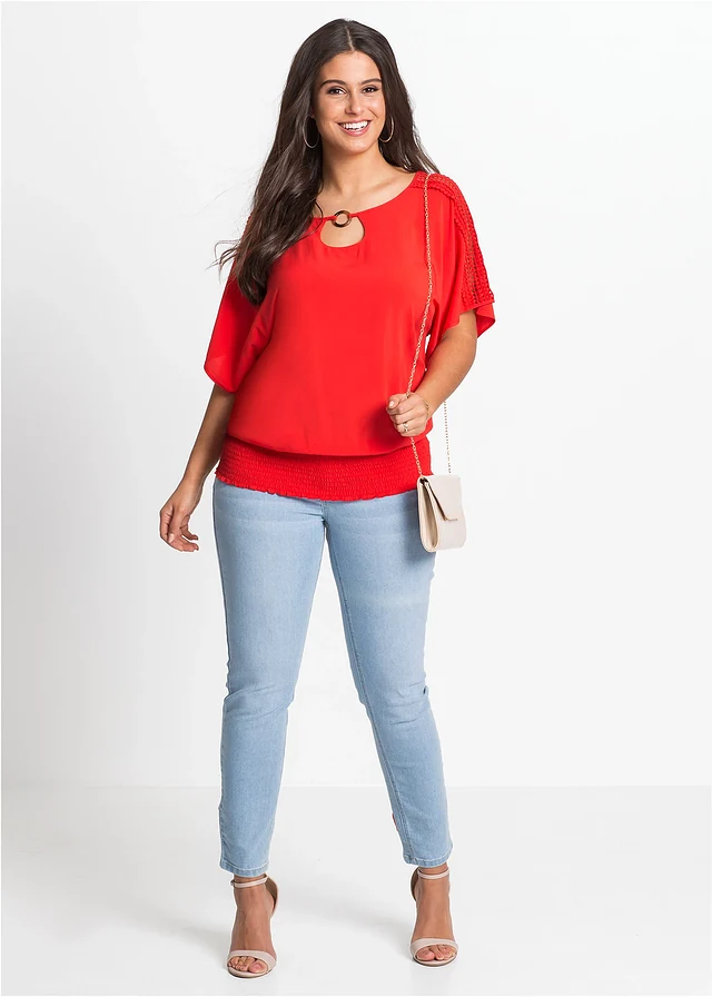Blouse 100% viscose, Couleur: fraise
