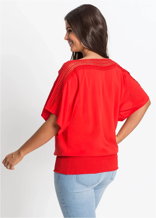 Blouse 100% viscose, Couleur: fraise
