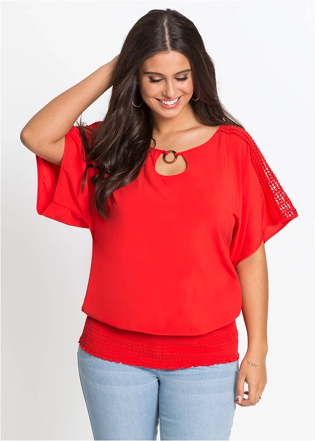 Blouse 100% viscose, Couleur: fraise