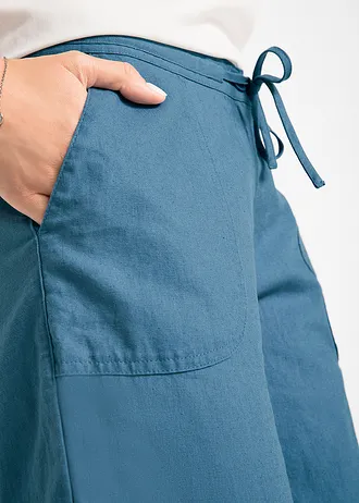 Bő nadrág lenvászonnal • farmerkék • bonprix áruház