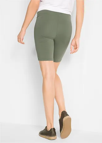 Biker short (set van 2), Kleur: olijfgroen+zwart