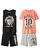 T-shirt, tanktop en 2x korte broek (4-dlg. set), Kleur: zwart/neonoranje/lichtgrijs gemêleerd met print