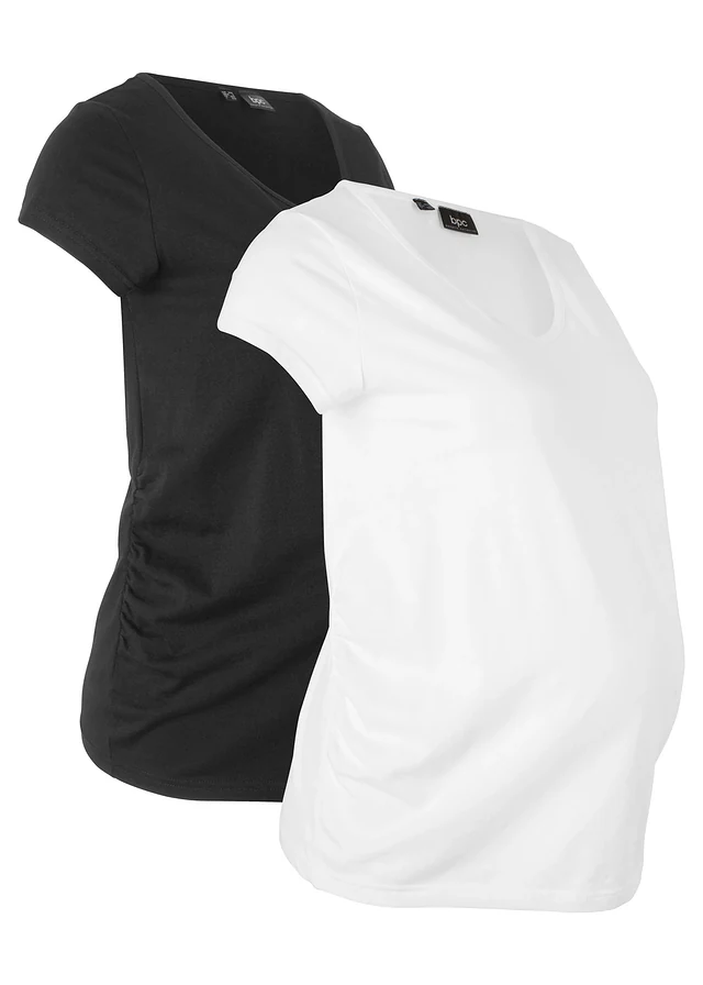 Basic zwangerschapsshirt met biologisch katoen (set van 2)