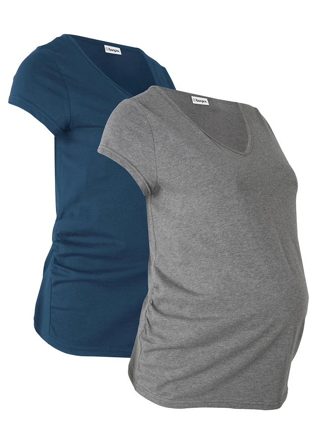 Lot de 2 T-shirts basiques de grossesse