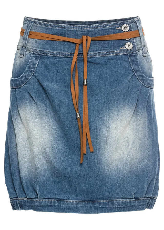 Fustă denim cu cordon