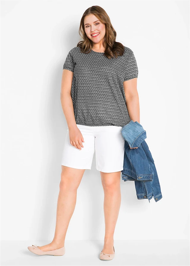 T-shirt 100% coton, Couleur: noir imprimé graphique