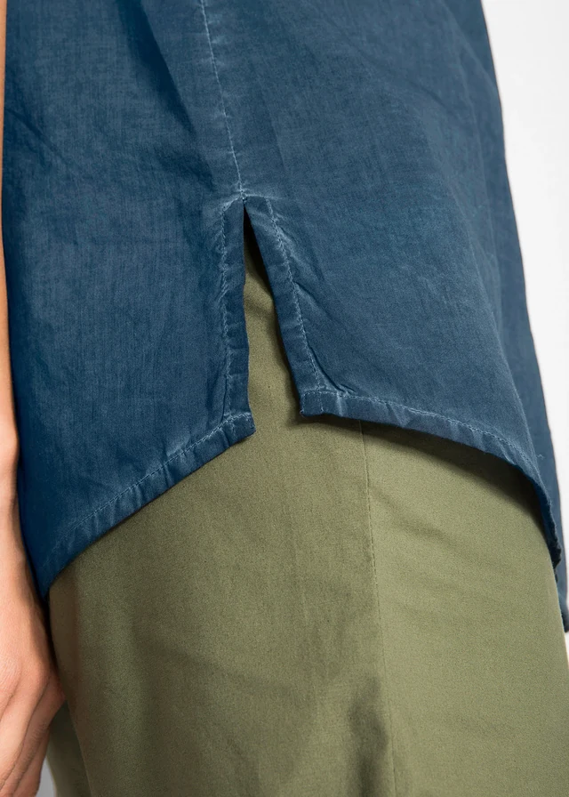 Cold dyed blouse van katoen, korte mouw • donkerblauw • product-page.page-title-suffix