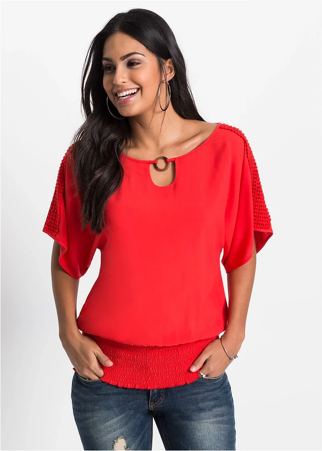 Blouse 100% viscose, Couleur: fraise