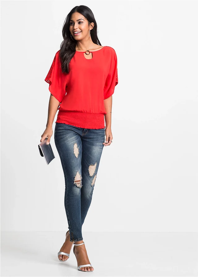 Blouse van viscose • aardbeirood • product-page.page-title-suffix