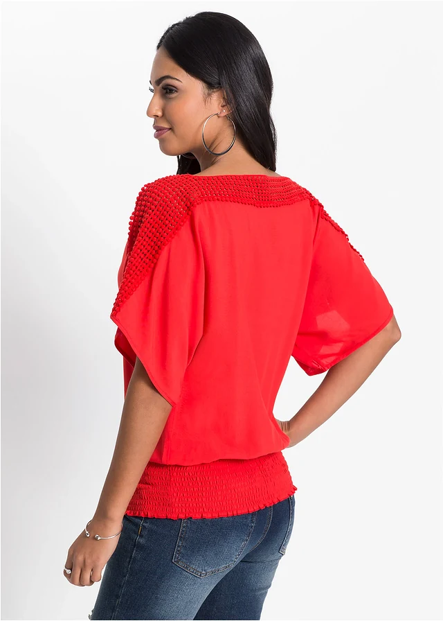 Blouse van viscose • aardbeirood • product-page.page-title-suffix