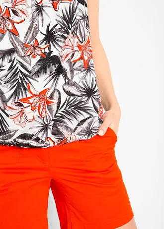 Top van een zachte viscosemix met spaghettibandjes • wolwit met print • bonprix online shop