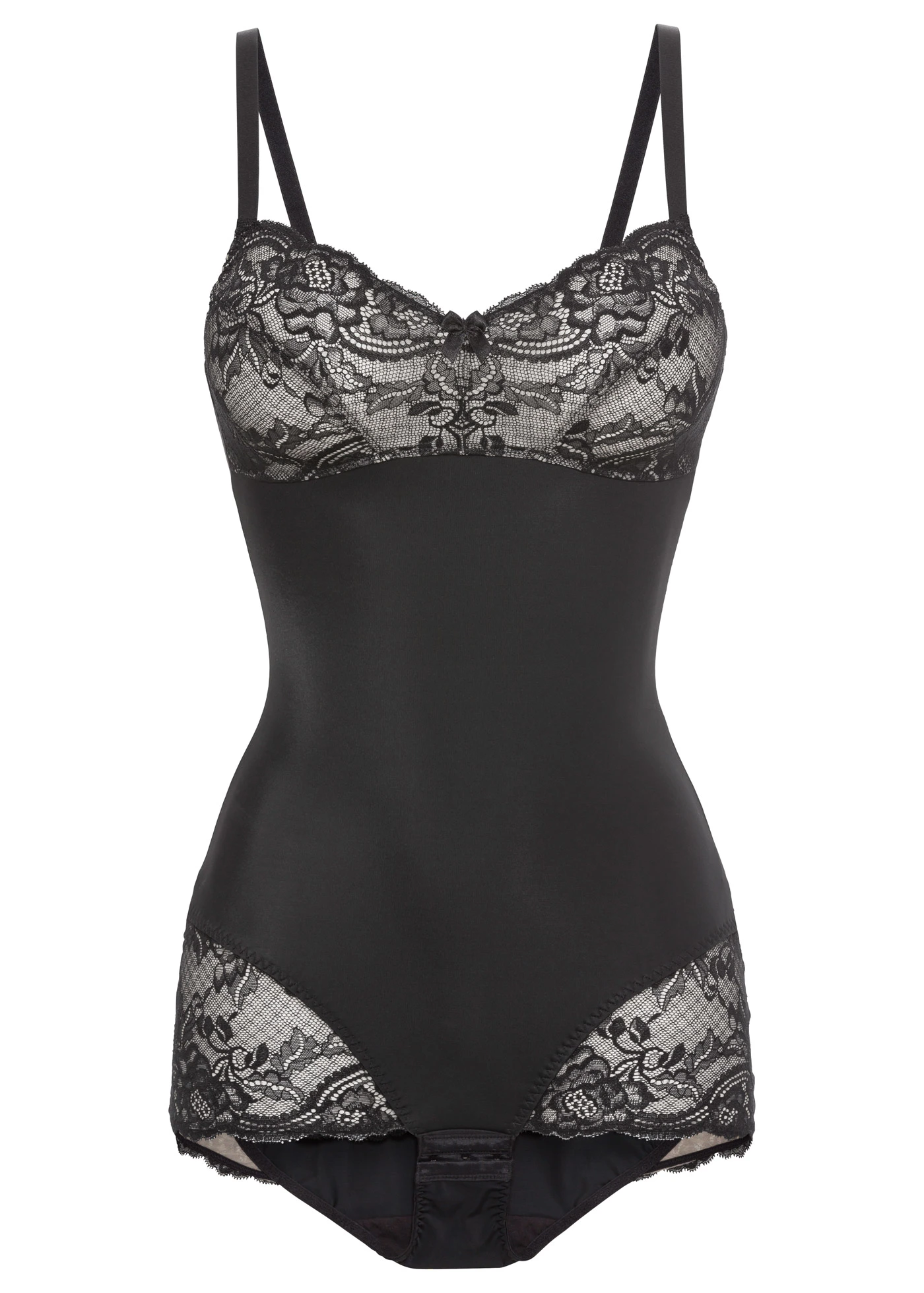 Licht corrigerende body met kant • zwart-zandbeige • product-page.page-title-suffix