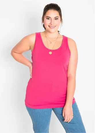 Stretch tanktop (set van 2), Kleur: donkerblauw - donkerpink
