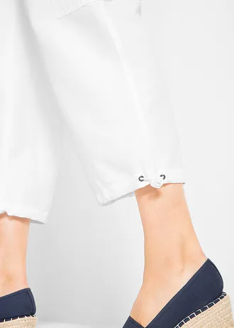 Spodnie 7/8 z wygodną talią (2 pary) • czarny+biały • sklep bonprix