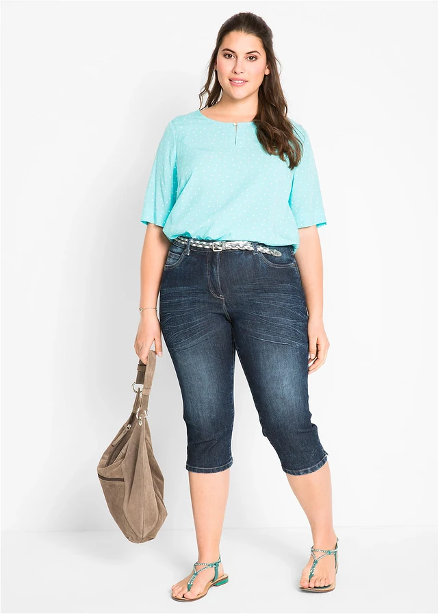 Strečové džíny Straight, Mid Waist, barva: nočně modrý denim