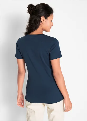 Bavlněné tričko, krátký rukáv, barva: tmavě modrá s potiskem