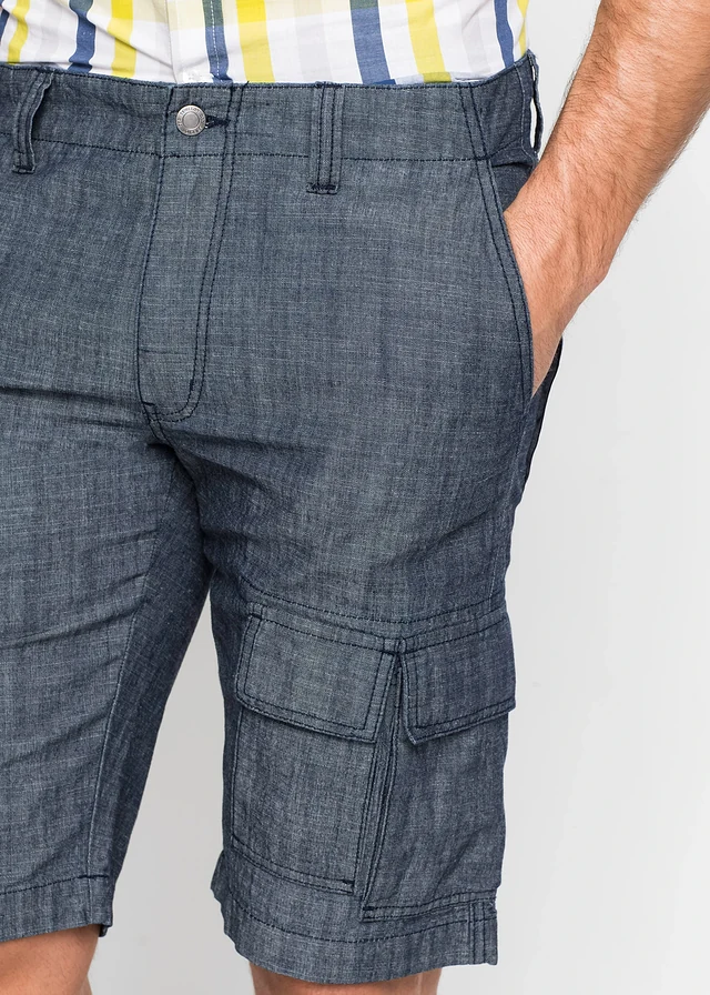 Cargo bermuda van katoen, loose fit • donkerblauw • product-page.page-title-suffix