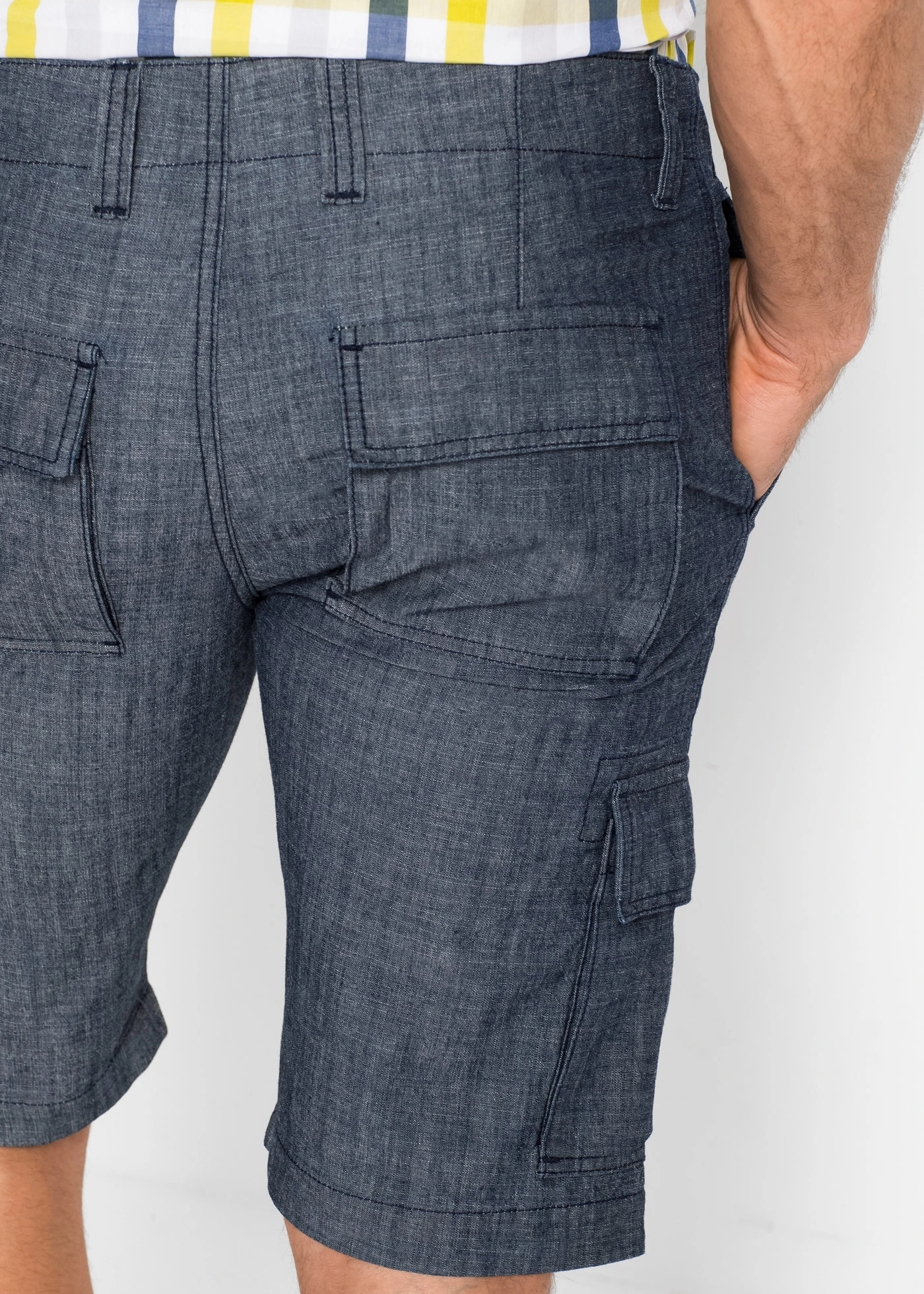 Bermudy bojówki Loose Fit z czystej bawełny • ciemnoniebieski • sklep bonprix