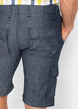 Bermudy bojówki Loose Fit z czystej bawełny • ciemnoniebieski • sklep bonprix