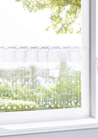 Vitrážková záclona se srdíčky • bílá • bonprix obchod