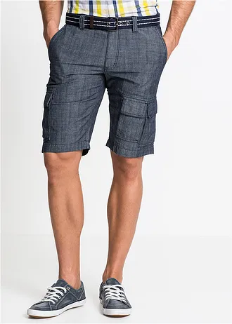 Kapsáčové bermudy z čistej bavlny, Loose Fit • tmavomodrá • obchod bonprix