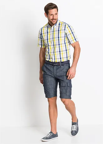 Bermude cargo Loose Fit din bumbac 100% • bleumarin • magazin bonprix