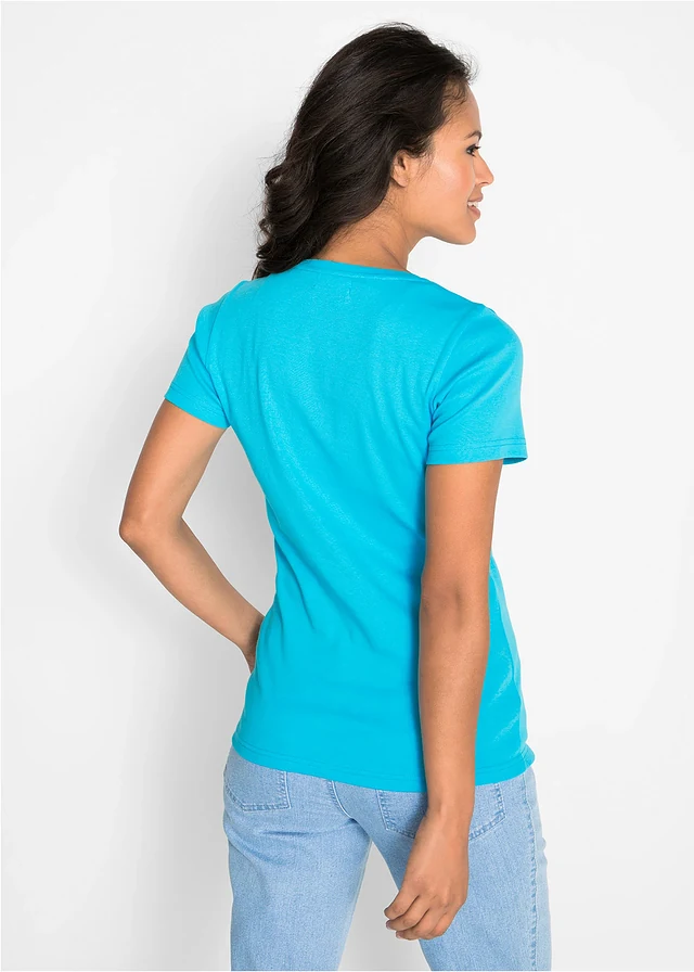 T-shirt coton • bleu caraïbes imprimé • product-page.page-title-suffix