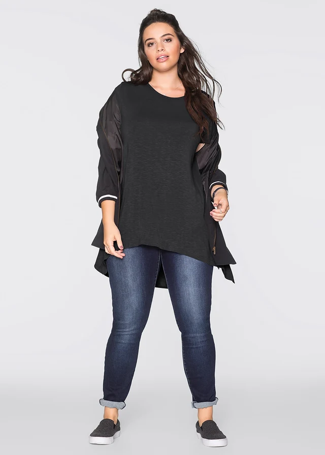 Asymmetrisch shirt, Kleur: donkergrijs