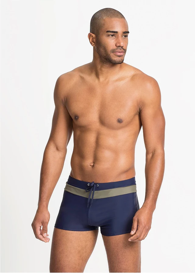 Boxer de bain avec cordon, Couleur: bleu foncé