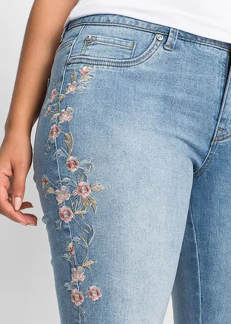 Jeans met borduursel • blauw denim plus size • bonprix online shop