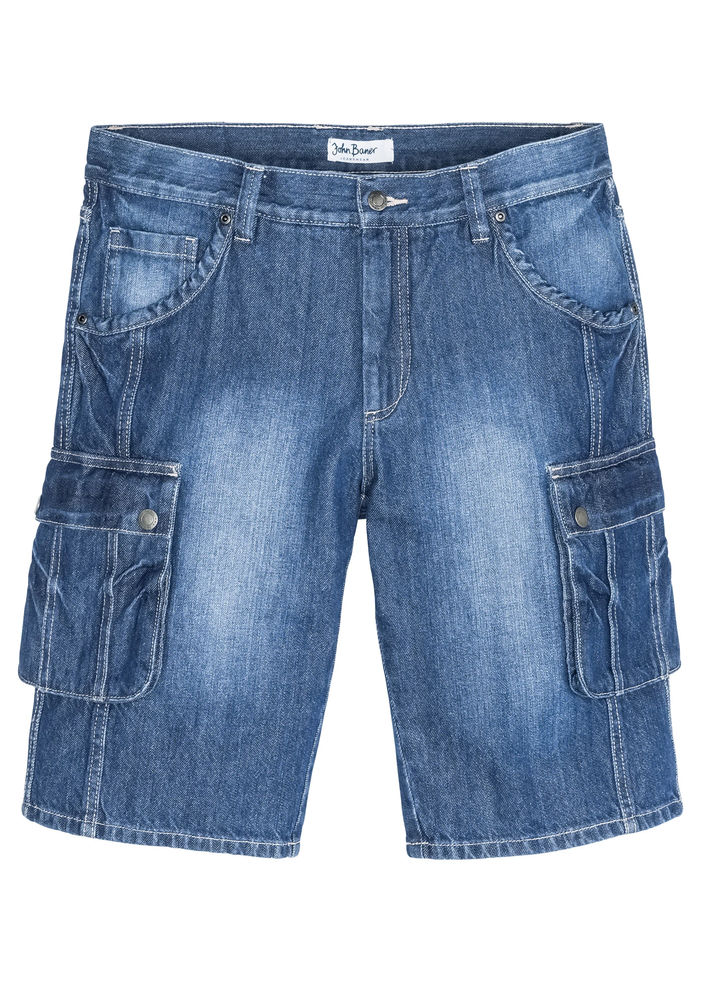 Cargo džínové bermudy, Regular Fit • modrý denim • bonprix obchod