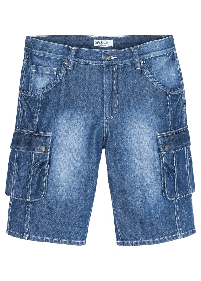 Bermuda cargo en jean, regular