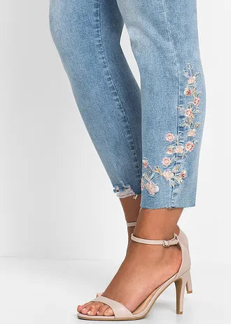 Jeans met borduursel • blauw denim plus size • bonprix online shop