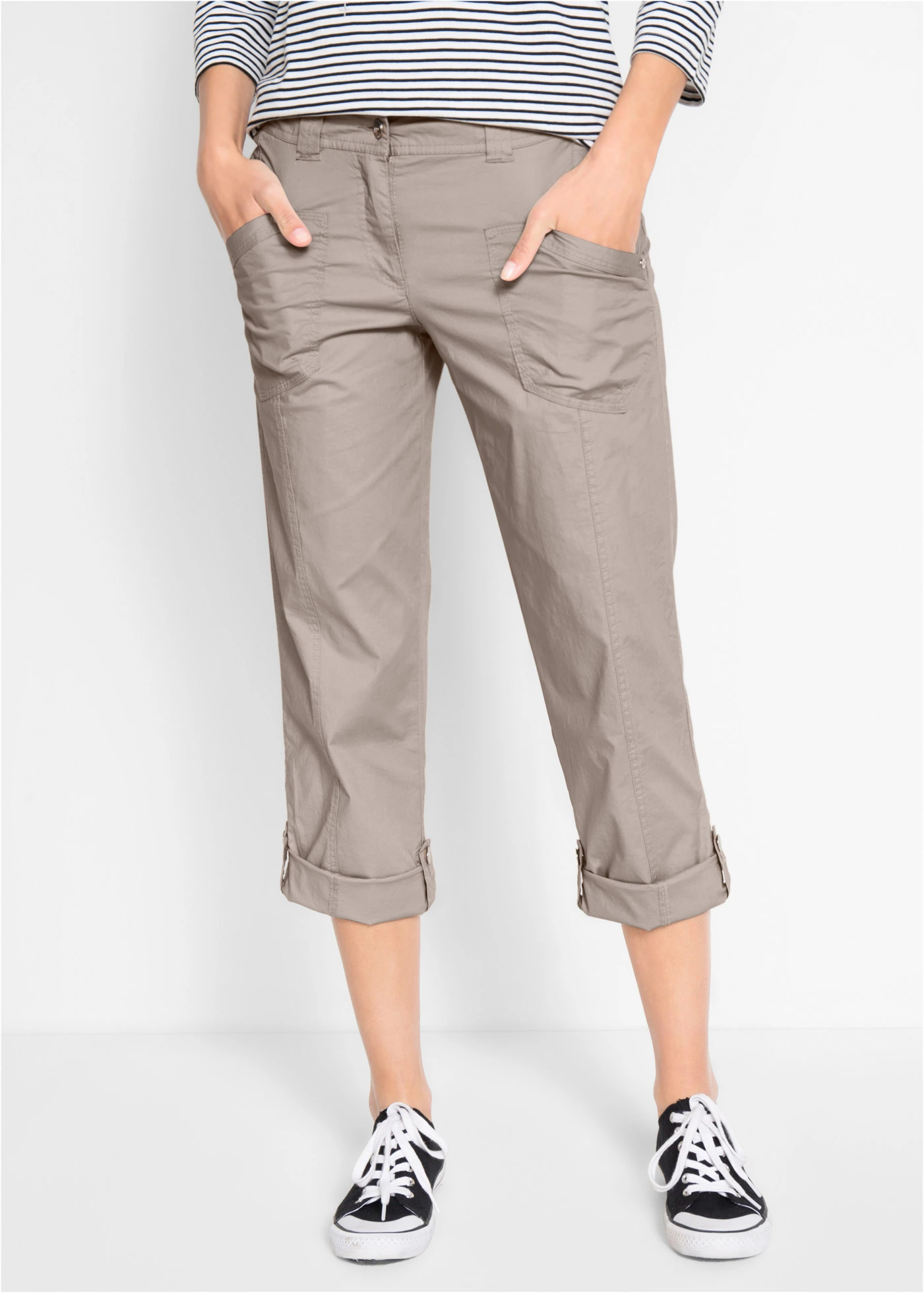 Pantalon extensible cargo 3/4 • grès • Boutique bonprix